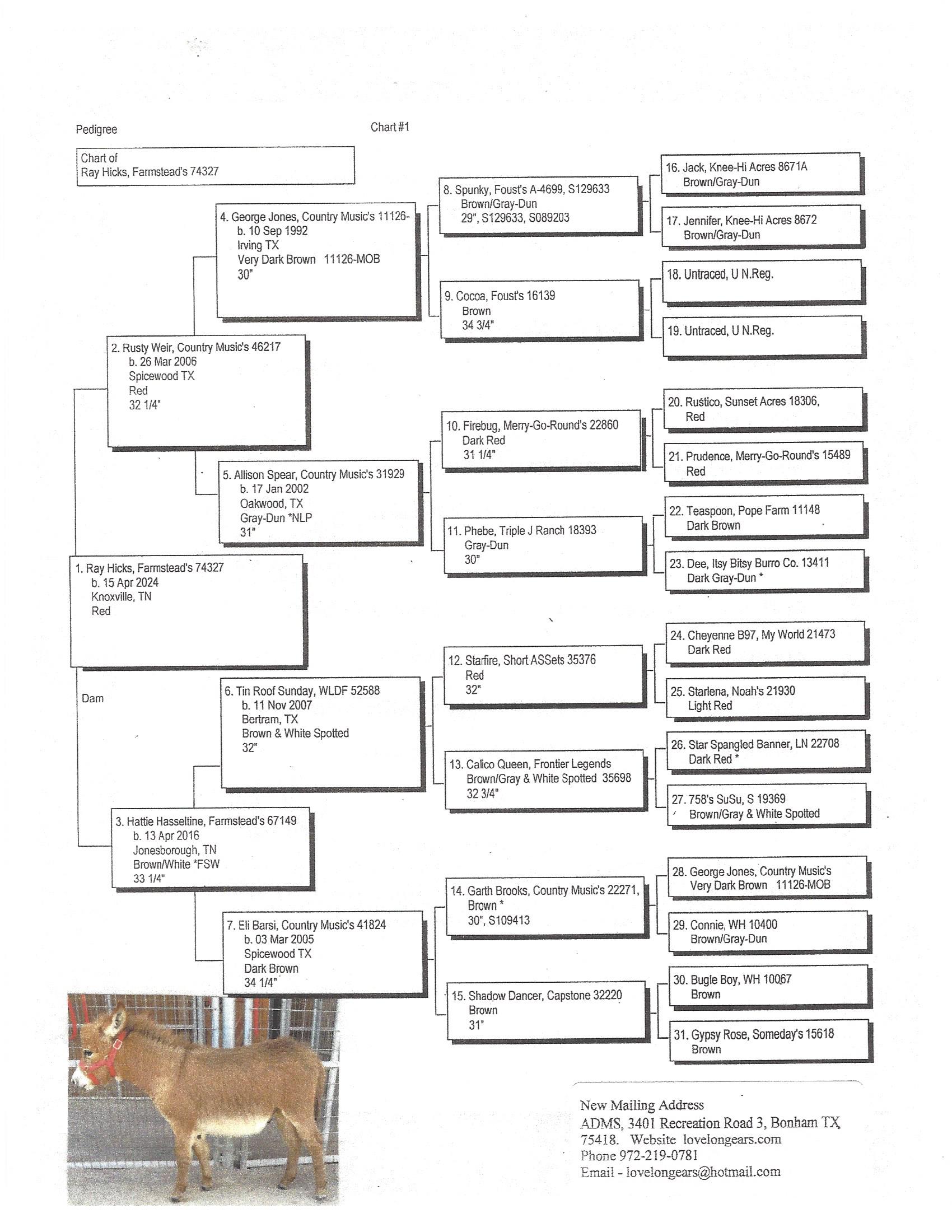 Ray Hicks's Pedigree